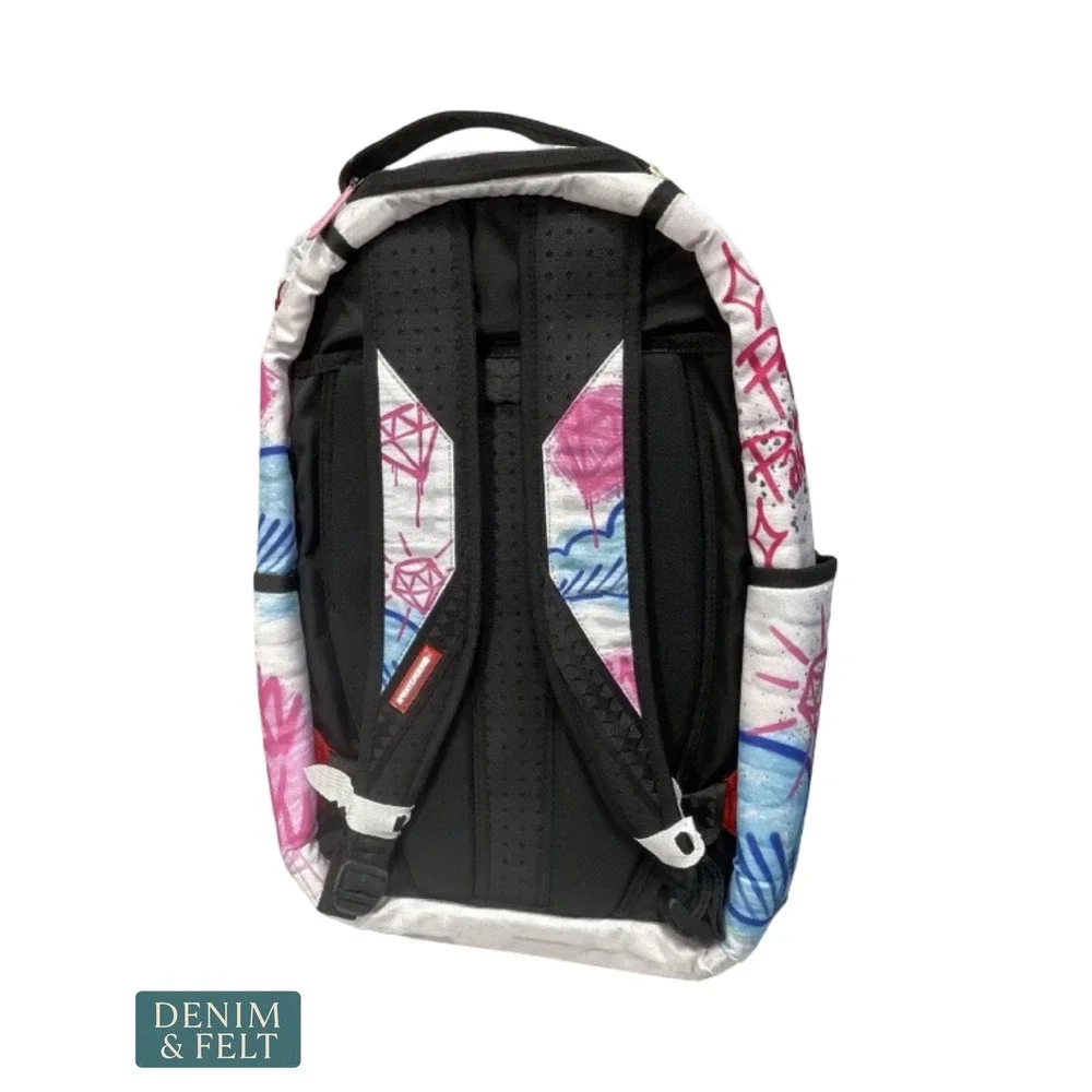NEW Sprayground Pink Panther Heist Mural Shark Backpack Pink White Black Unisex